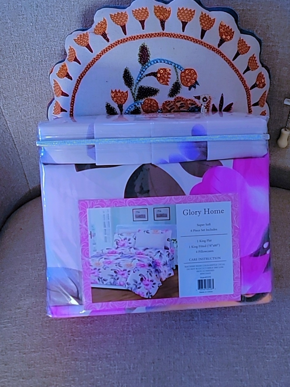 Faded Glory Pink Floral Sheet Set